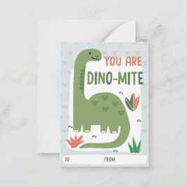 Cartão De Notas Kids Dinosaur Classroom Valentine Card
