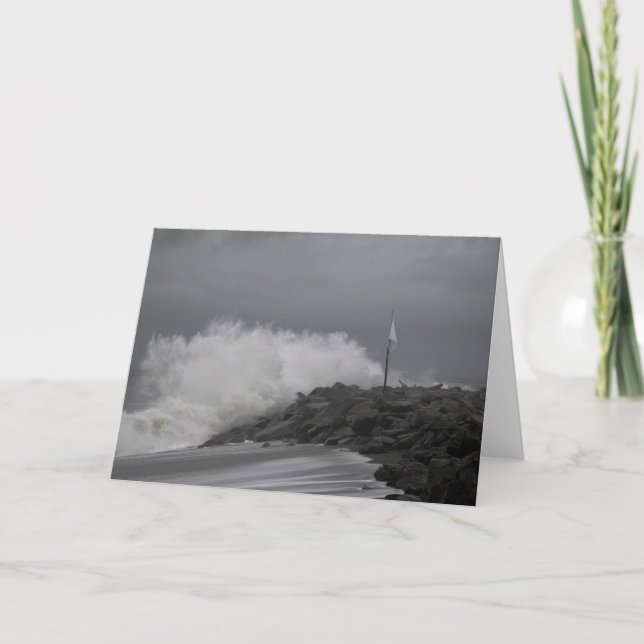 Cartão De Notas King Tide Waves em West Port, WA (Frente)