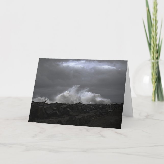 Cartão De Notas King Tide Waves em West Port, WA (Frente)