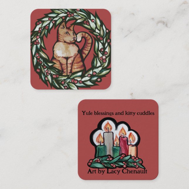 Cartão De Notas Kitty Cat Natal (Frente/Verso)