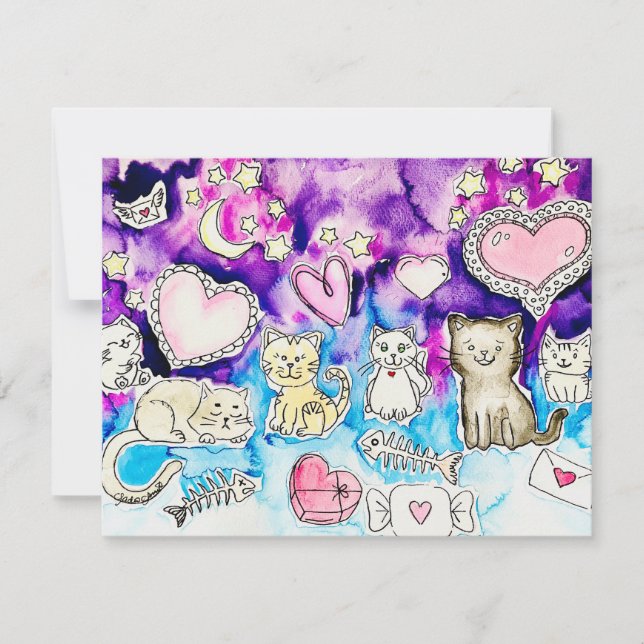 Cartão De Notas Kitty Valentine (Frente)