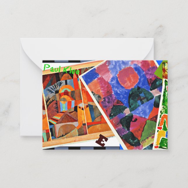 Cartão De Notas Klee - Eu Amo Paul Klee, colagem (Frente)