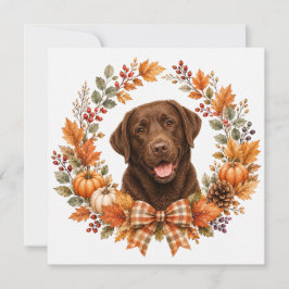 Cartão De Notas Labrador Chocolate Outono