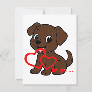 Cartão De Notas Labrador Retriever Chocolate de São Valentim Carto