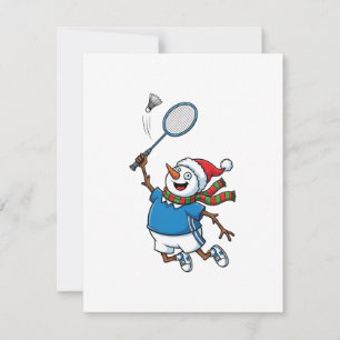 Cartão De Notas Lacrosse de Boneco de Neve Natal 2026 Esportes de