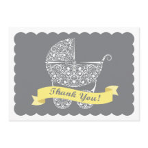 Lacy Baby Carruagem Obrigado Nota Amarelo