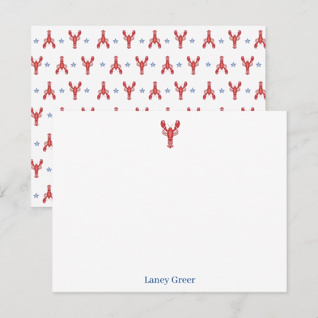 Cartão De Notas Lagosta Assar Lagosta Roll Litoral Clássico (Frente/Verso)