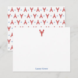 Cartão De Notas Lagosta Assar Lagosta Roll Litoral Clássico