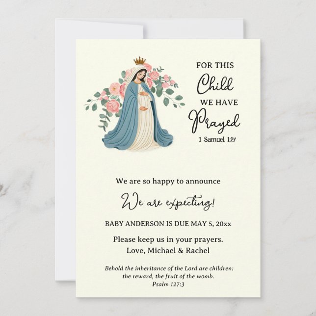 Cartão De Notas Lançamento de gravidez Oração religiosa (Frente)