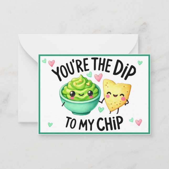 Cartão De Notas Lanches e Dip Kawaii Fofos (Frente)