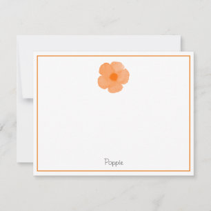Cartão De Notas Laranja Aquarela Poppy 3