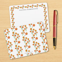 Laranja Marigolds Botânico Floral Ilustrado À Mão