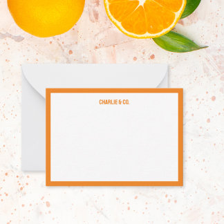 Cartão De Notas Laranja Minimalista, Limite do Solteiro, Personali