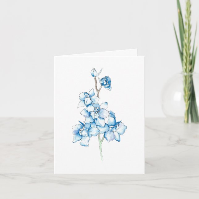 Cartão De Notas Larkspur Azul (Frente)