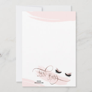 Cartão De Notas Lash Boss Makeup Eyebrow Olhos Lashes Rosa Dourado