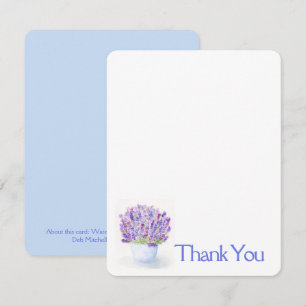 Cartão De Notas Lavanda de Aquarela pintada à mão - OBRIGADO