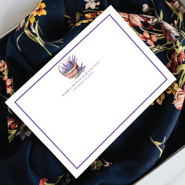 Cartão De Notas Lavanda de Compro de Flor de Aquarela Moderna