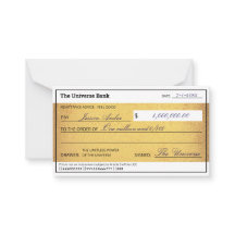 Law of Attraction Gold Manifestation Blank Check 