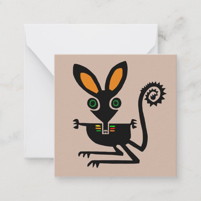 Cartão De Notas Legal BILBY - Desenho manual - Natureza - Ecologia (Frente)