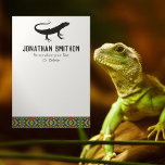 Cartão De Notas Legal Cuz Funny Animal Lizard — Papel de Carta Pes<br><div class="desc">Design mínimo com silhueta de lagarto legal para personalizar com seu nome e texto.</div>