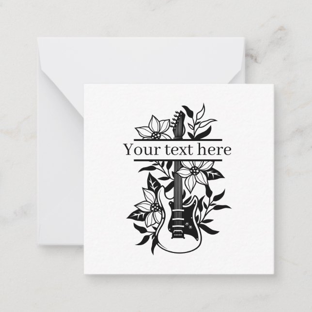 Cartão De Notas legal guitarra adicionar texto fragmentar músicas  (Frente)