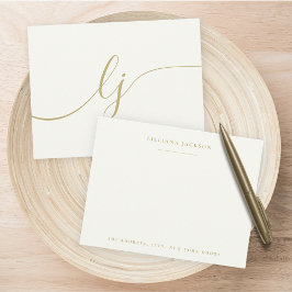 Cartão De Notas Leitura Personalizada com Script Simples - Dourada