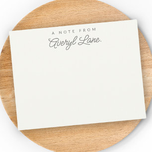 Cartão De Notas Leitura Personalizada com Script Simples - Ivory W