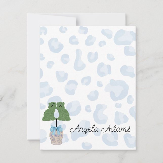 Cartão De Notas Leopard Staffordshire Dogs Topiary Note Card (Frente)