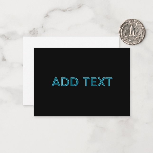 Cartão De Notas Letra com destaque editável com sombra suspensa (Frente/Verso In Situ)