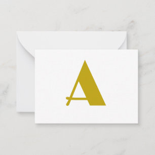 Cartão De Notas Letra inicial simples monograma personalizado a co