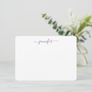 Cartão De Notas Letra Personalizada Roxa Tendência