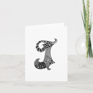Cartão De Notas Letter J Monogram in Black and White