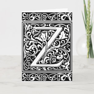 Cartão De Notas Letter Z Medieval Monogram Vintage Initial