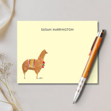 Lhama Alpaca Personalizada com Ilustração à Mão Fo