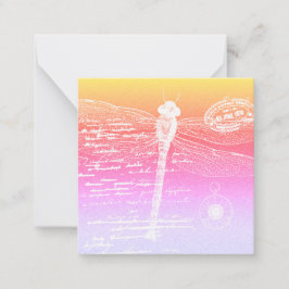 Cartão De Notas Libélula com gradiente pastéis