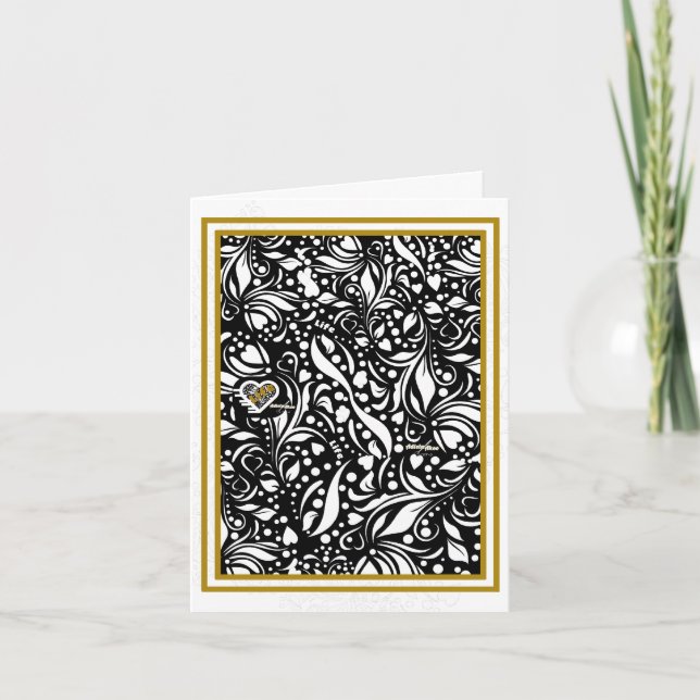 Cartão De Notas Life Cote Black Paisley Notecard - Adiela Akoo (Frente)