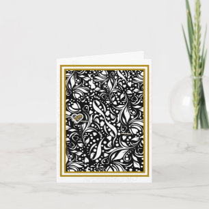Cartão De Notas Life Cote Black Paisley Notecard - Adiela Akoo