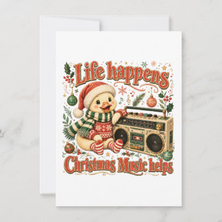Cartão De Notas Life Happens Christmas Music Helps