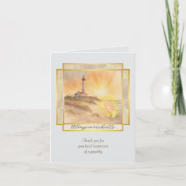 Cartão De Notas Lighthouse Sympathy Thank You Folded Note Card