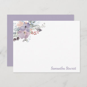 Cartão De Notas Lilac Blooms Papel Personalizado Floral