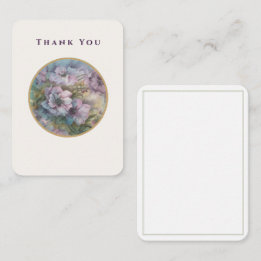 Cartão De Notas Lilac Garden Blooms — Thank You Card (Luxe Ivory, 