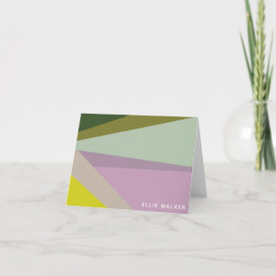 Cartão De Notas Lilac Green Geometric Color Block Personalized