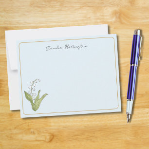 Cartão De Notas Lily of the Valley Sky Blue Floral Cute Botanical