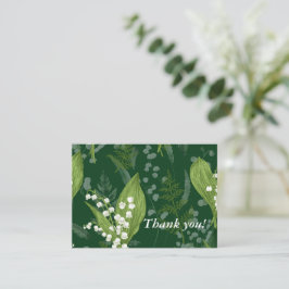 Cartão De Notas Lily of Valley com Ferns | Verde Escuro Personaliz