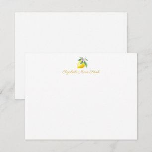 Cartão De Notas Limão Botânico Amarelo-Floral Moderno Na moda