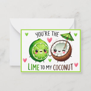 Cartão De Notas Limas Kawaii Fofas e Coco