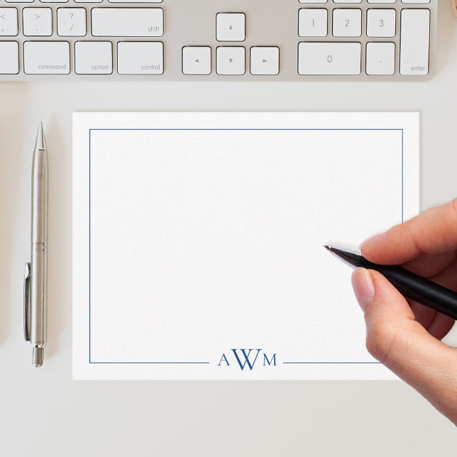 Cartão De Notas Limite mínimo de três letras monograma (Criador carregado)