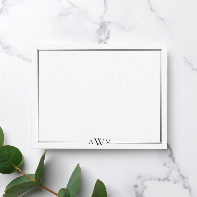 Cartão De Notas Limite mínimo de três letras monograma (Criador carregado)