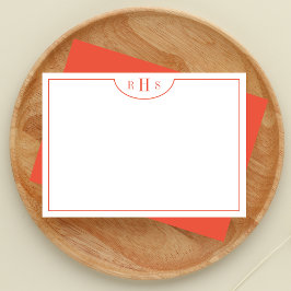 Cartão De Notas Limite mínimo de três monogramas um | laranja