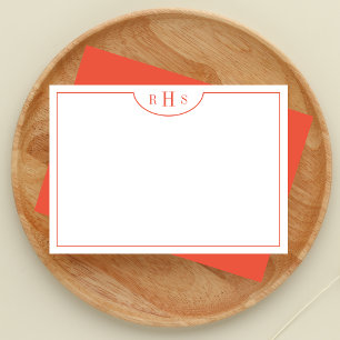 Cartão De Notas Limite mínimo de três monogramas um   laranja